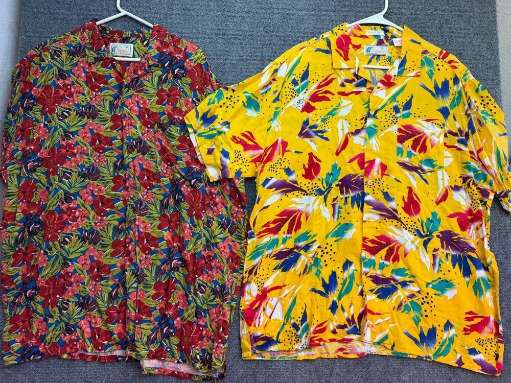 Vintage Islander Men's XL Hawaiian Shirt Set Polynosic Rayon Floral Korea